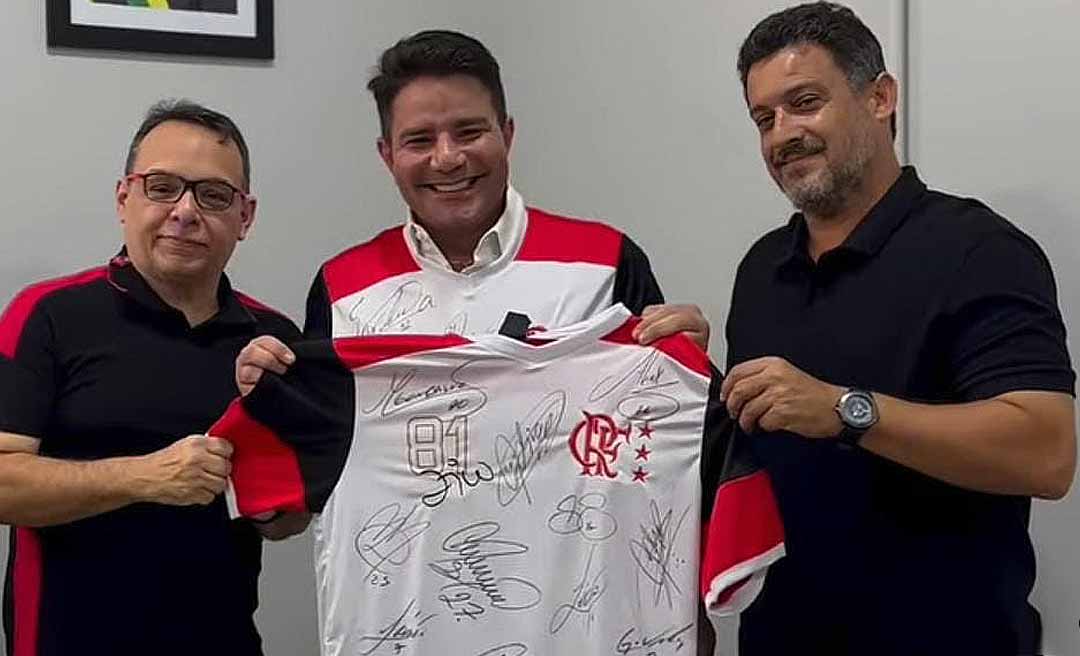 Gladson recebe dirigentes do Flamengo no Arena da Floresta e anuncia jogos do time carioca no estádio