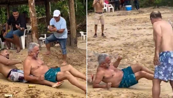 Petecão escorrega em festa de vereadora eleita em Senador Guiomard