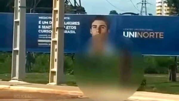 Nu com a “mão no bolso”: Homem passeia pelado próximo a Uninorte, na Capital