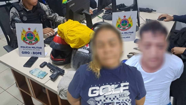 Policiais do GIRO prendem casal suspeito de cometer série de assaltos em Rio Branco