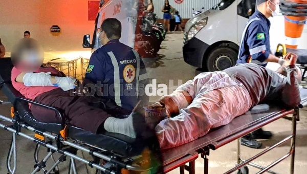 Acidente envolvendo motocicleta e carro deixa duas pessoas feridas na Baixada da Sobral, em Rio Branco