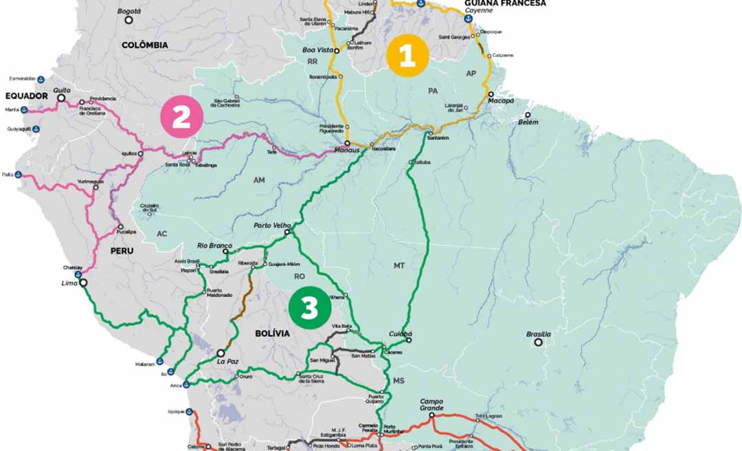 Conhecida como a ‘rota do futuro’, Quadrante Rondon, que passa pelo Acre, e mais outras quatro linhas de integração receberão investimentos de R$ 4,5 bi