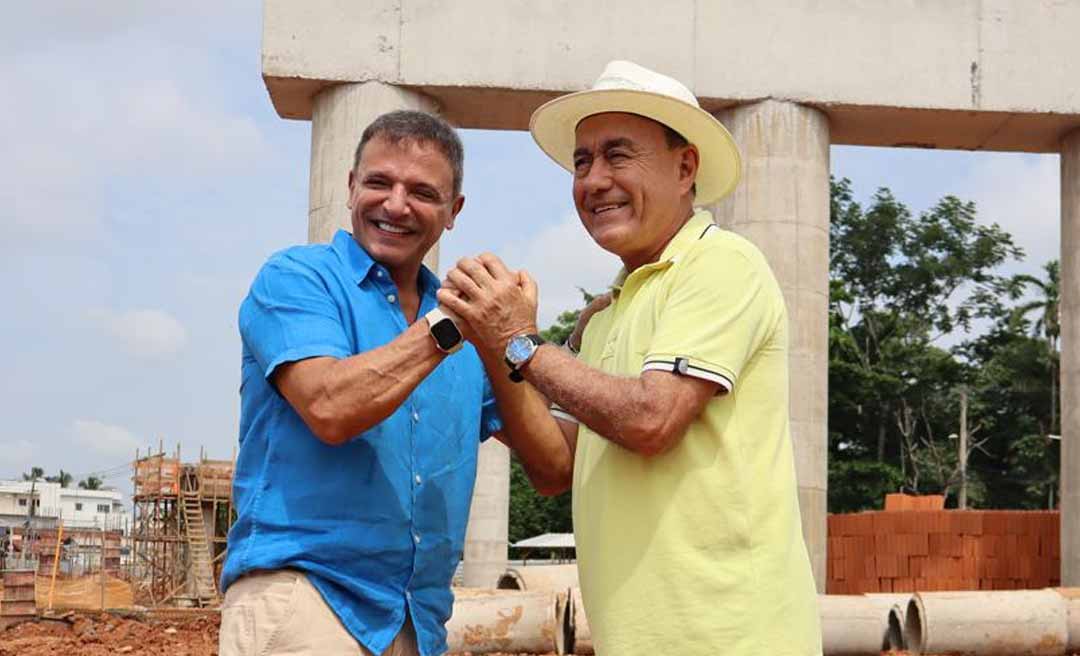 Prefeito Tião Bocalom e senador Márcio Bittar visitam obras dos viadutos que serão entregues na Capital