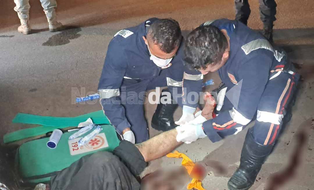 Idoso de 77 anos é atropelado por motociclista na BR-364; vítima sofre fratura exposta