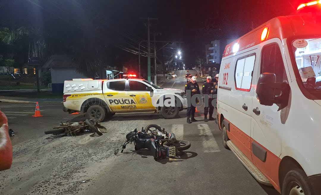 Colisão entre motocicletas deixa jovem ferida em Rio Branco; vítima sofreu cortes no braço, boca e vários escoriações pelo corpo