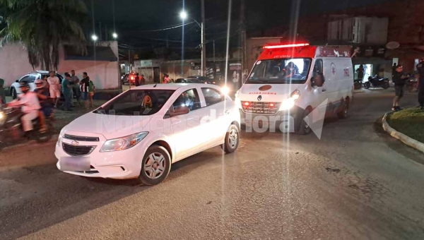 Mulher é atropelada na Avenida Amadeu Barbosa e filho tenta agredir motorista
