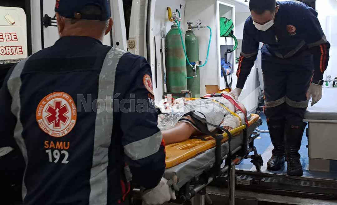 Acidente de trânsito deixa motociclista ferida na Conquista; condutor da outra moto não respeitou sinalização de parada