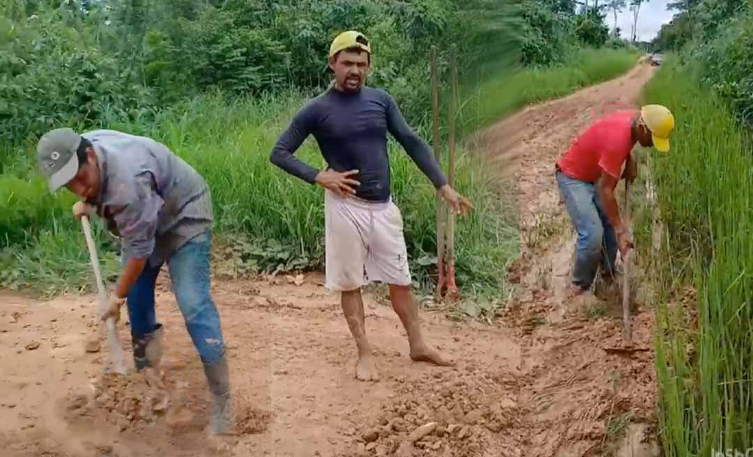 Cansados de esperarem, moradores do Barro Vermelho pegam na enxada e evitam fechamento de ramal