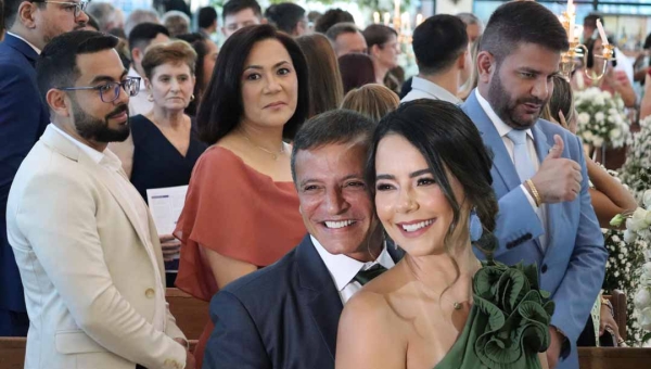 Mais de 400 convidados prestigiam casamento do prefeito Tião Bocalom com a advogada Kellen Nunes
