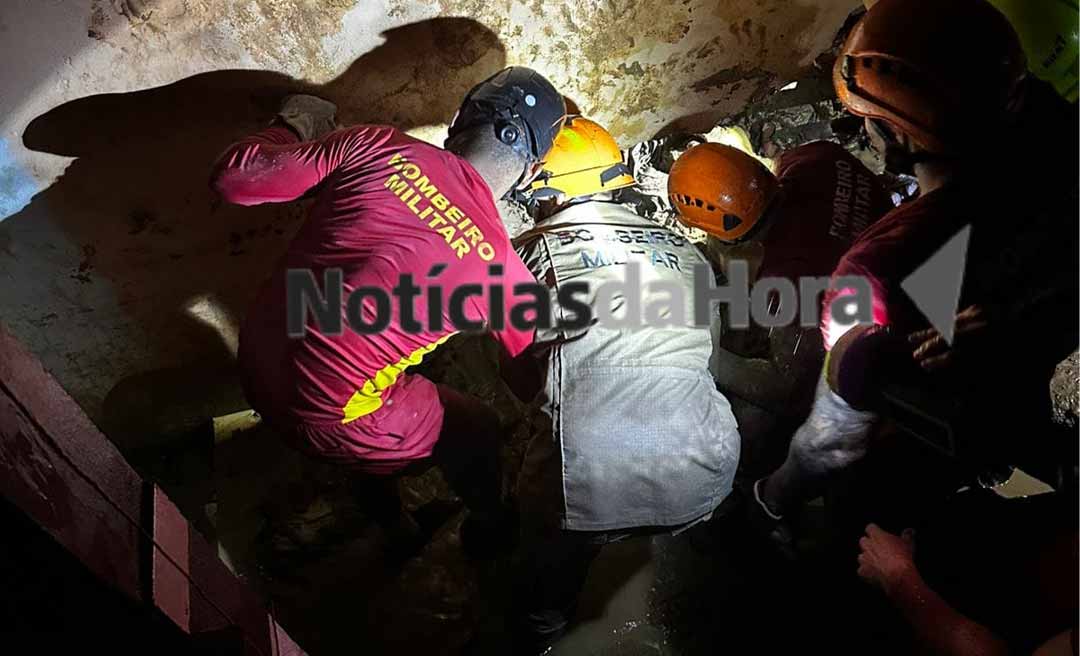 Tragédia: Idoso morre soterrado em deslizamento de terra em Cruzeiro do Sul; adolescente consegue sobreviver