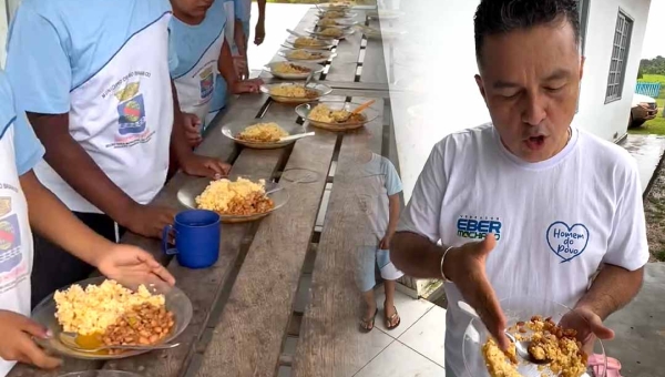 Crianças são flagradas comendo apenas arroz e feijão na merenda escolar e vereador questiona Bocalom: ‘o senhor acha que é justo?’