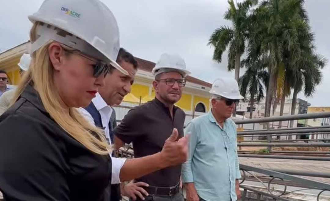 Gladson vistoria reforma da passarela Joaquim Macedo, que ficará pronta em 11 meses
