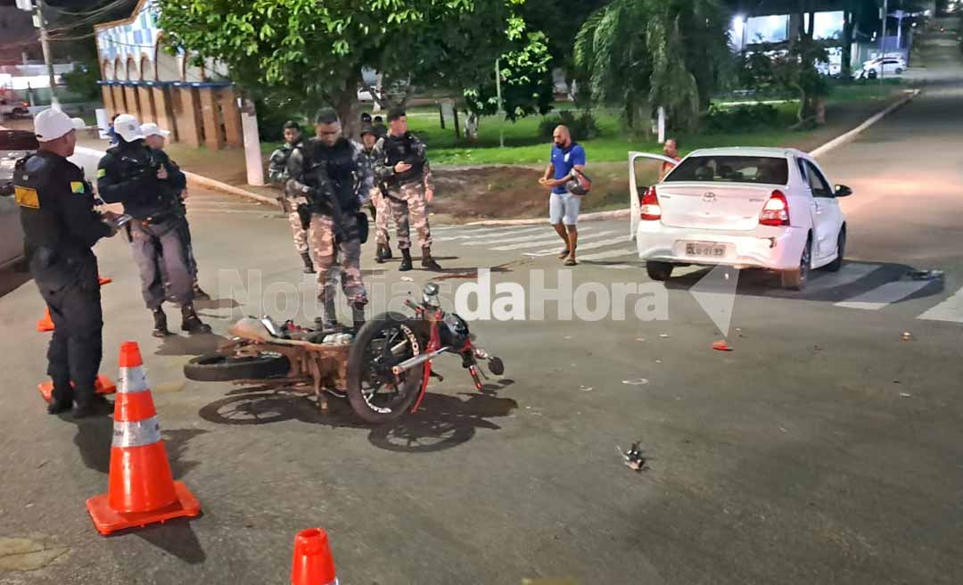 Motorista realiza conversão proibida e provoca acidente com motociclista na Avenida Ceará