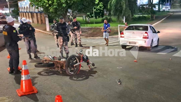 Motorista realiza conversão proibida e provoca acidente com motociclista na Avenida Ceará