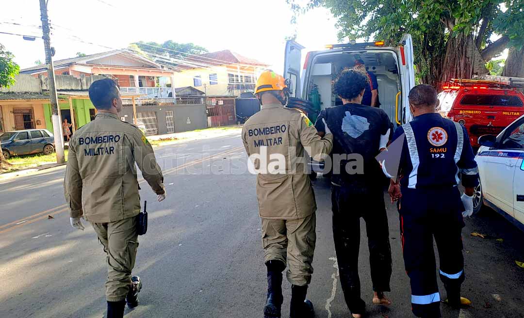 Homem é resgatado de afogamento no Rio Acre, na região da Gameleira, por banhista em jet ski