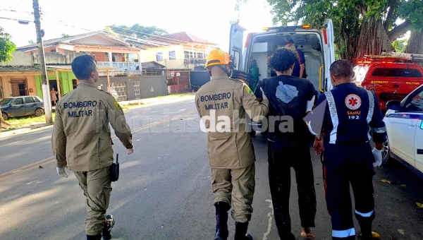 Homem é resgatado de afogamento no Rio Acre, na região da Gameleira, por banhista em jet ski