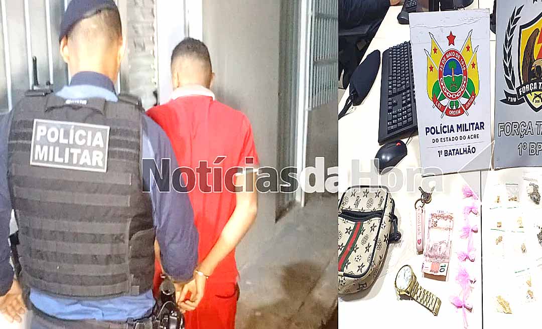 Força Tática prende jovem com drogas em área dominada pelo tráfico na Baixada da Sobral