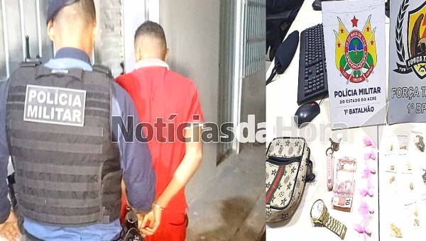 Força Tática prende jovem com drogas em área dominada pelo tráfico na Baixada da Sobral