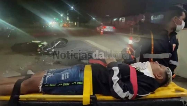 Motorista embriagado causa acidente no bairro Abraão Alab, na Capital; vítima sofre vários ferimentos
