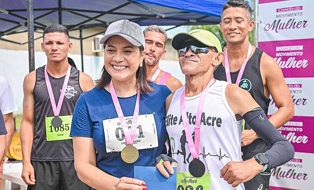 Mailza Assis participa de corrida de rua do Movimento Mulher e anuncia prova de meia maratona em Rio Branco