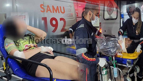 Duas pessoas ficam feridas após colisão entre carro e moto na BR-364, em Rio Branco