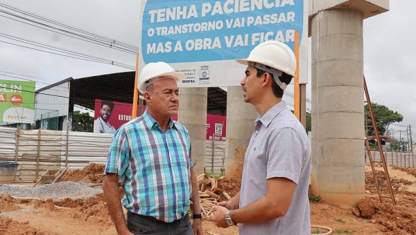 Bocalom visita obras do elevado Mamedio Bittar: “Esse é um investimento no bem-estar da população e na modernização da cidade"