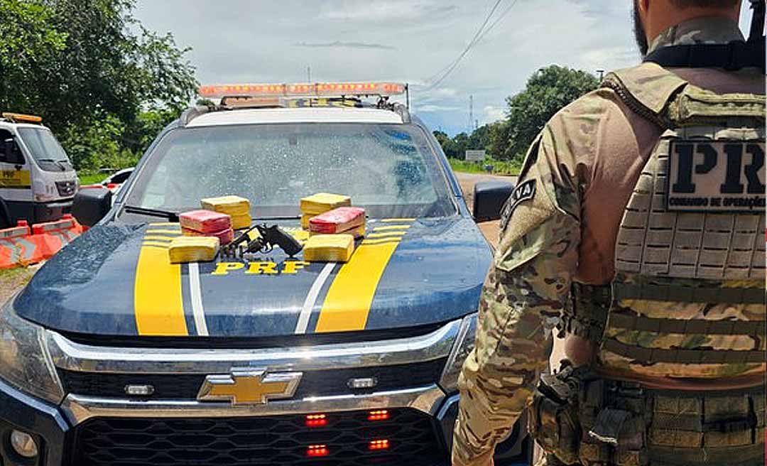 PRF apreende mais de 10 kg de cocaína e arma de fogo na BR-364