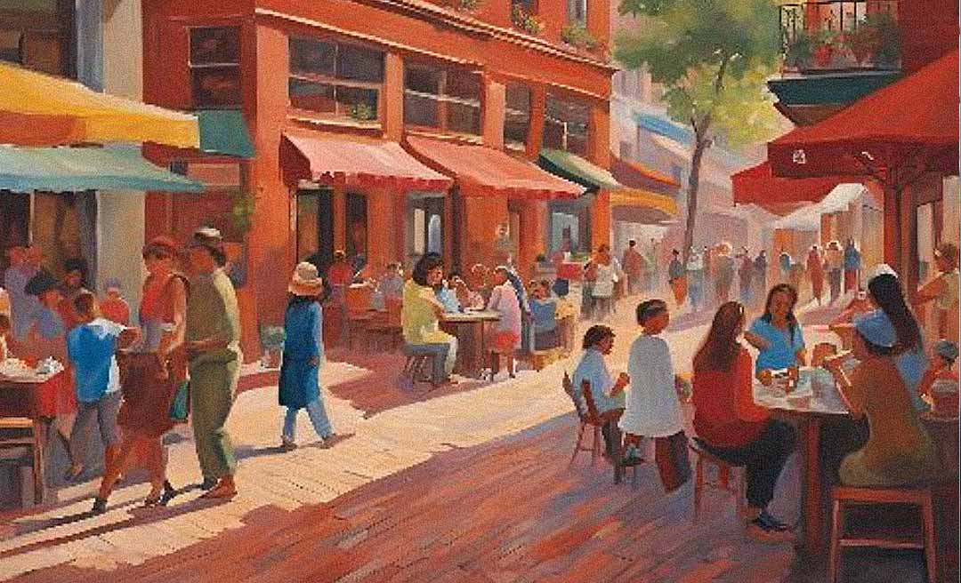 A rua de tijolos em Rio Branco, vista assim