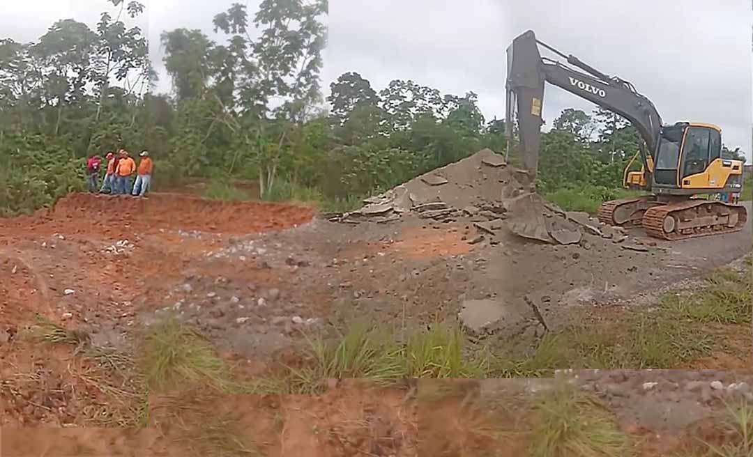 Dnit conclui parte do trabalho paliativo na BR-364 após rompimento em trecho próximo ao município de Tarauacá