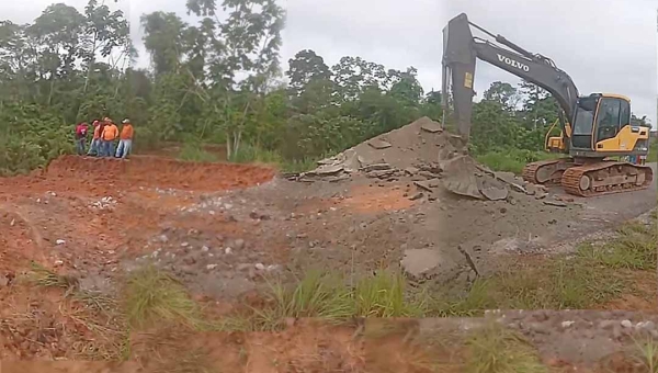 Dnit conclui parte do trabalho paliativo na BR-364 após rompimento em trecho próximo ao município de Tarauacá