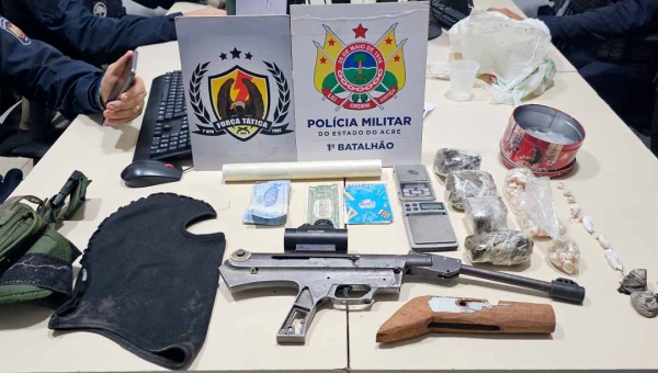 Polícia Militar prende homem com arma e droga no bairro Nova Esperança