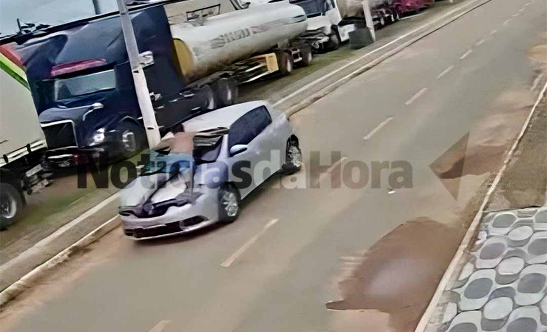 Homem é arrastado no capô de carro durante briga com ex-esposa no interior do Acre