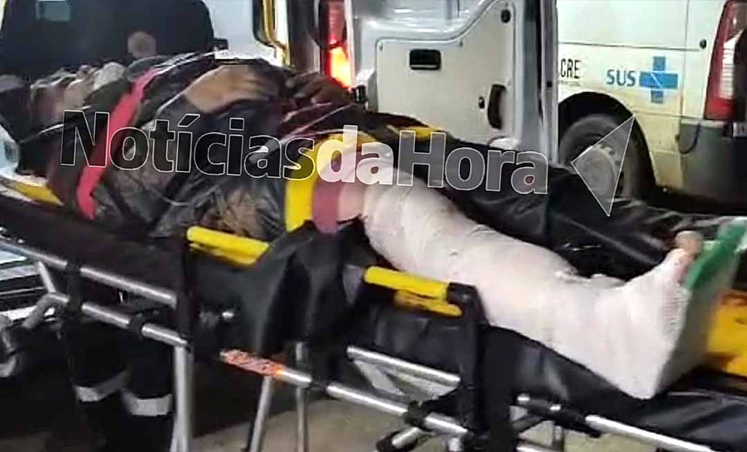 Colisão com carro na Baixada da Habitasa deixa motociclista com fratura na perna e múltiplas escoriações pelo corpo