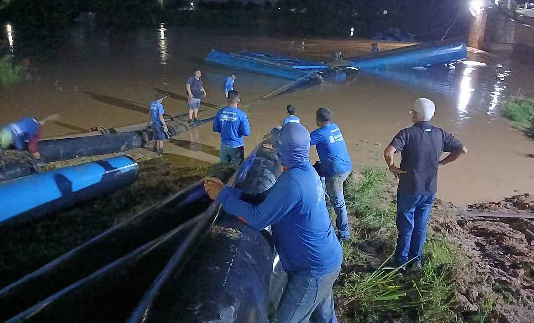 Incidente em flutuante da ETA II no rio Acre causa interrupção no abastecimento de água da capital