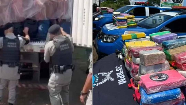Caminhão que saiu do Acre carregado com carne bovina é aprendido em Goiás “recheado” de cocaína