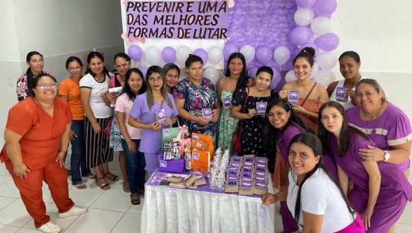 Prefeitura de Assis Brasil promove ação alusiva ao Março Lilás na UBS Terezinha Batista dos Santos