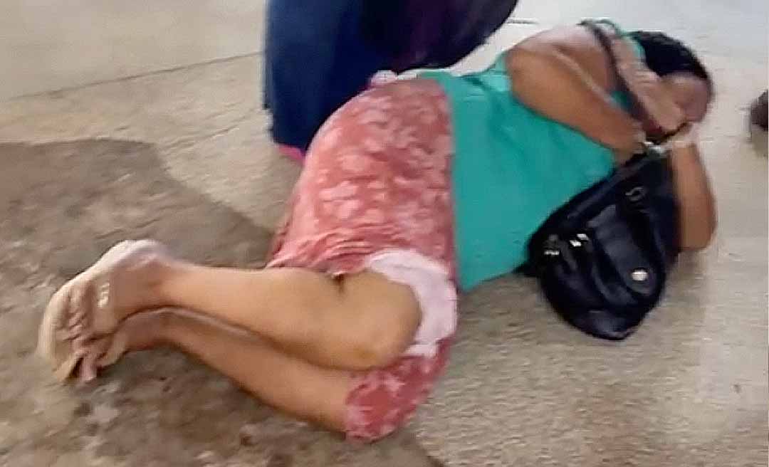 Idosa sofre acidente no Terminal Urbano de Rio Branco após tropeçar em desnível de piso