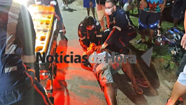 Colisão entre motocicletas deixa três feridos na Estrada do Calafate, em Rio Branco; um dos condutores estaria alcoolizado
