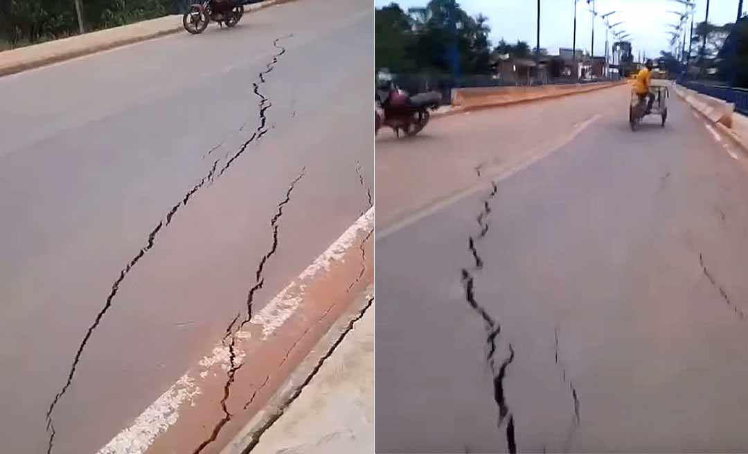 Inaugurada há seis meses, ponte do Judia, no Belo Jardim I, está rachando a cabeceira; obra custou mais de R$ 7 milhões
