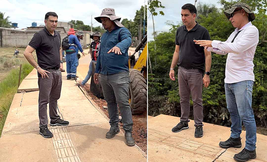 Samir Bestene busca solução para rachaduras na ponte sobre o igarapé Judia