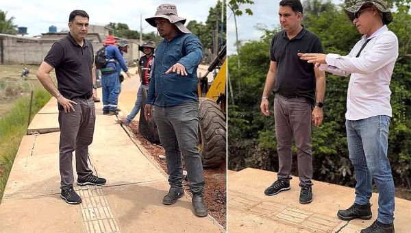 Samir Bestene busca solução para rachaduras na ponte sobre o igarapé Judia