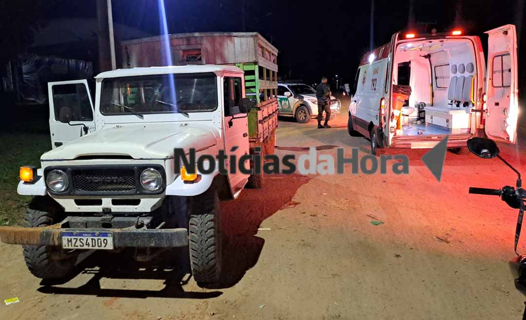 Peão de fazenda é atropelado a caminho do trabalho; vítima está em estado grave no Pronto-Socorro de Rio Branco