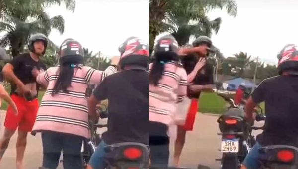 Homem saca arma durante discussão no trânsito na rotatória do Lago do Amor, em Rio Branco