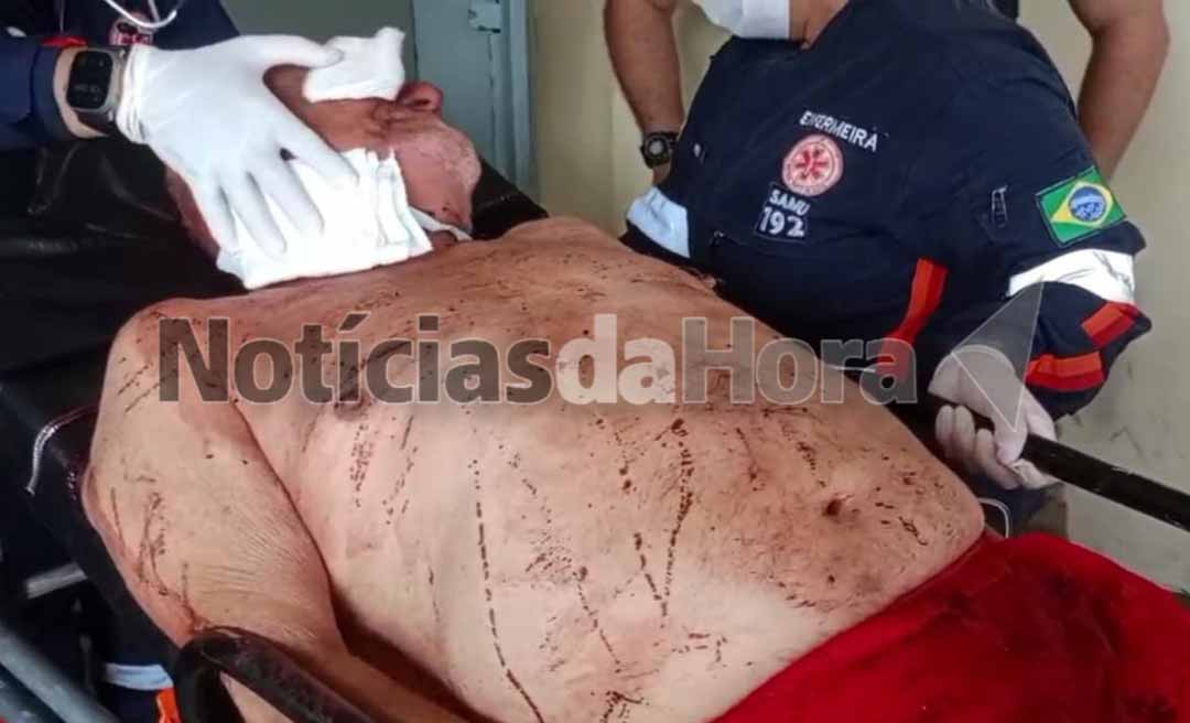 Idoso é esfaqueado no rosto e pescoço no bairro Tancredo Neves durante festa de aniversário