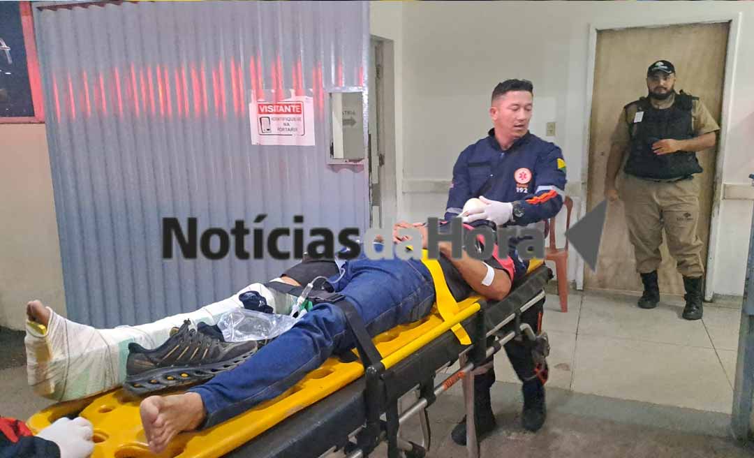 Motociclista sofre fratura exposta em colisão com carro na Estrada Transacreana