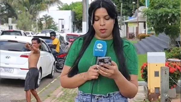 Repórter quase é atingida por pedra arremessada por homem em situação de rua no Centro de Rio Branco