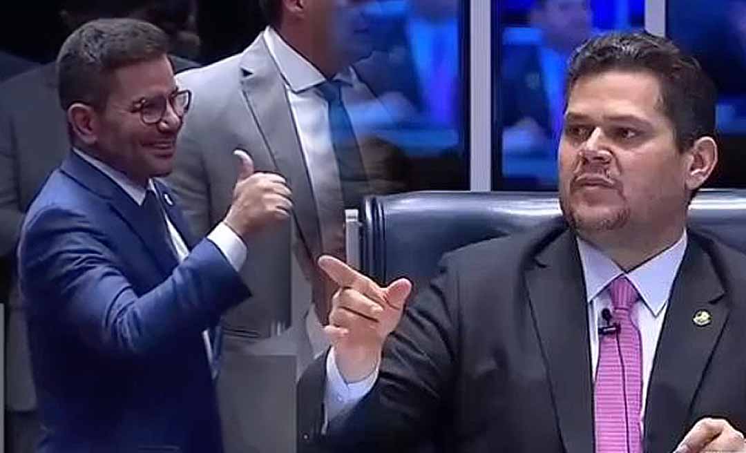 Davi Alcolumbre saúda Gladson Cameli como "nosso eterno senador" durante visita ao Senado