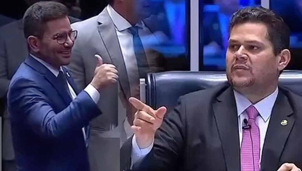 Davi Alcolumbre saúda Gladson Cameli como "nosso eterno senador" durante visita ao Senado