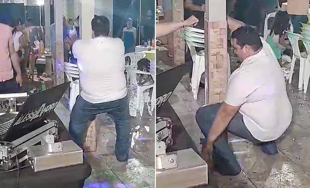 “Vai, Carlinho! Prefeito de Brasiléia viraliza dançando até o chão em festa no município