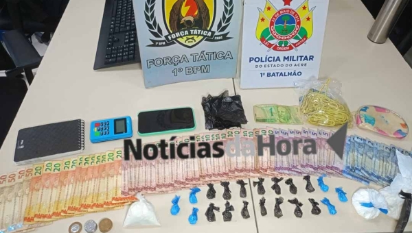 Mulher é presa em flagrante por tráfico de drogas no Nova Esperança pela Força Tática do 1º Batalhão